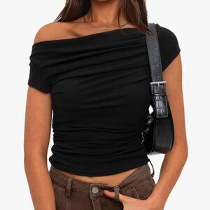 Black One Shoulder Top